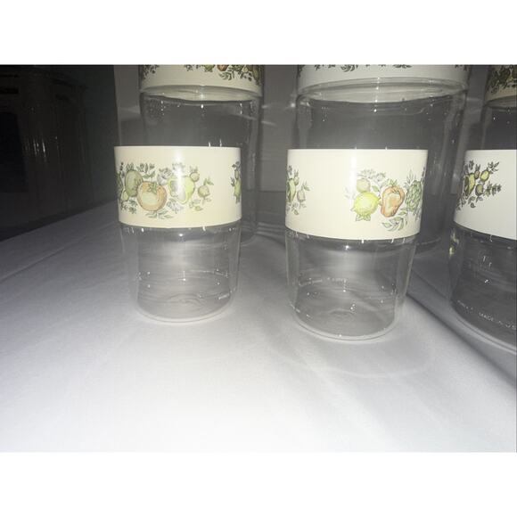 7 Vintage Pyrex Glass Canisters Set Spice of Life See ’n Store Jars USA - Picture 2 of 8